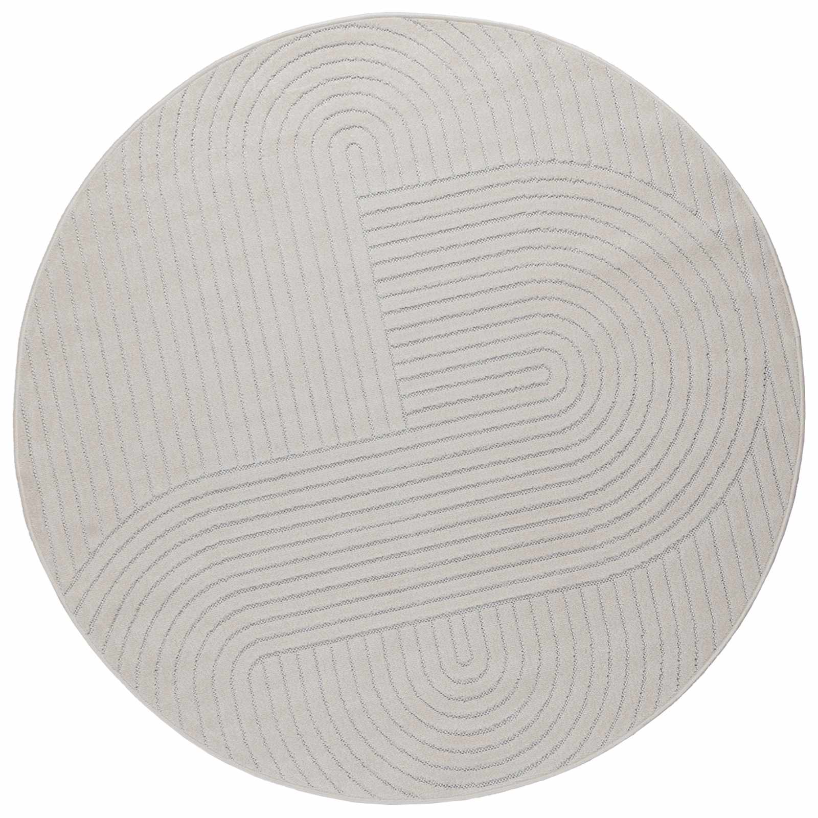 Vidaxl vloerkleden rond huarte crème ø 160 cm polyester