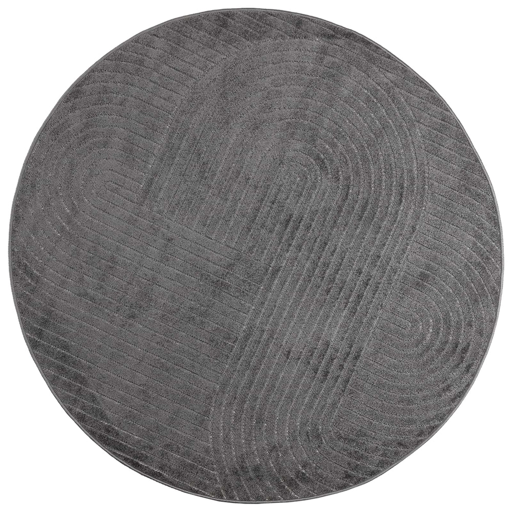 Vidaxl vloerkleden rond huarte antraciet ø 120 cm polyester