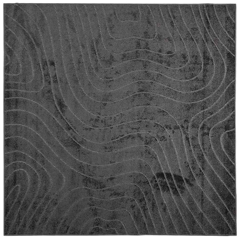 Vidaxl vloerkleden vierkant huarte antraciet 200 x 200 cm polyester