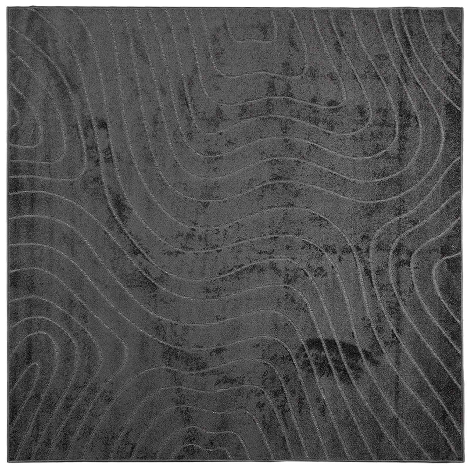 Vidaxl vloerkleden vierkant huarte antraciet 200 x 200 cm polyester