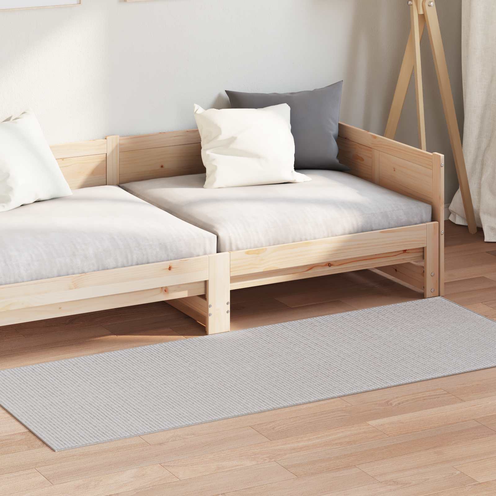 Vidaxl vloerkleden huarte crème en grijs 200 x 80 cm polyester