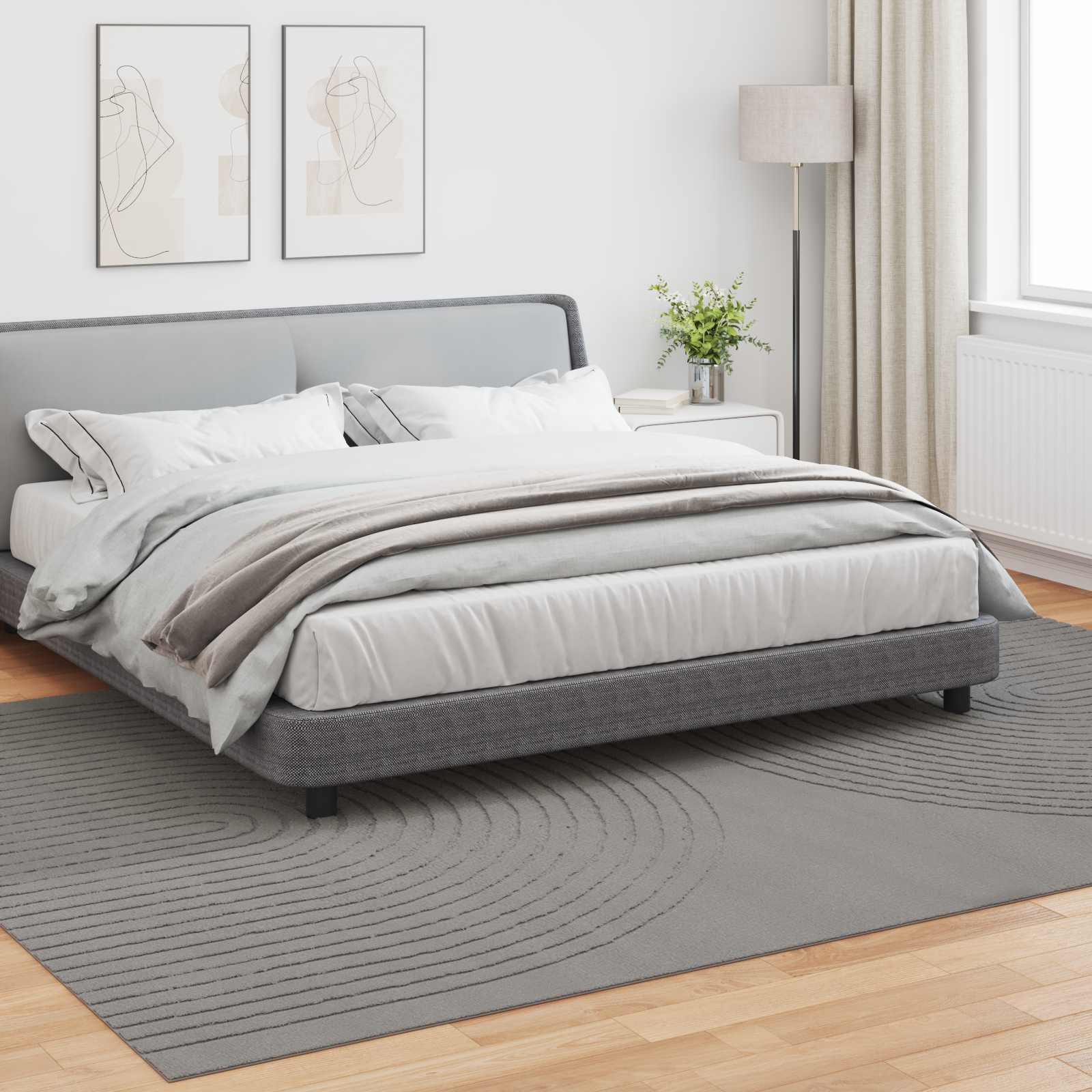 Vidaxl vloerkleden rechthoekig huarte grijs 340 x 240 cm polyester
