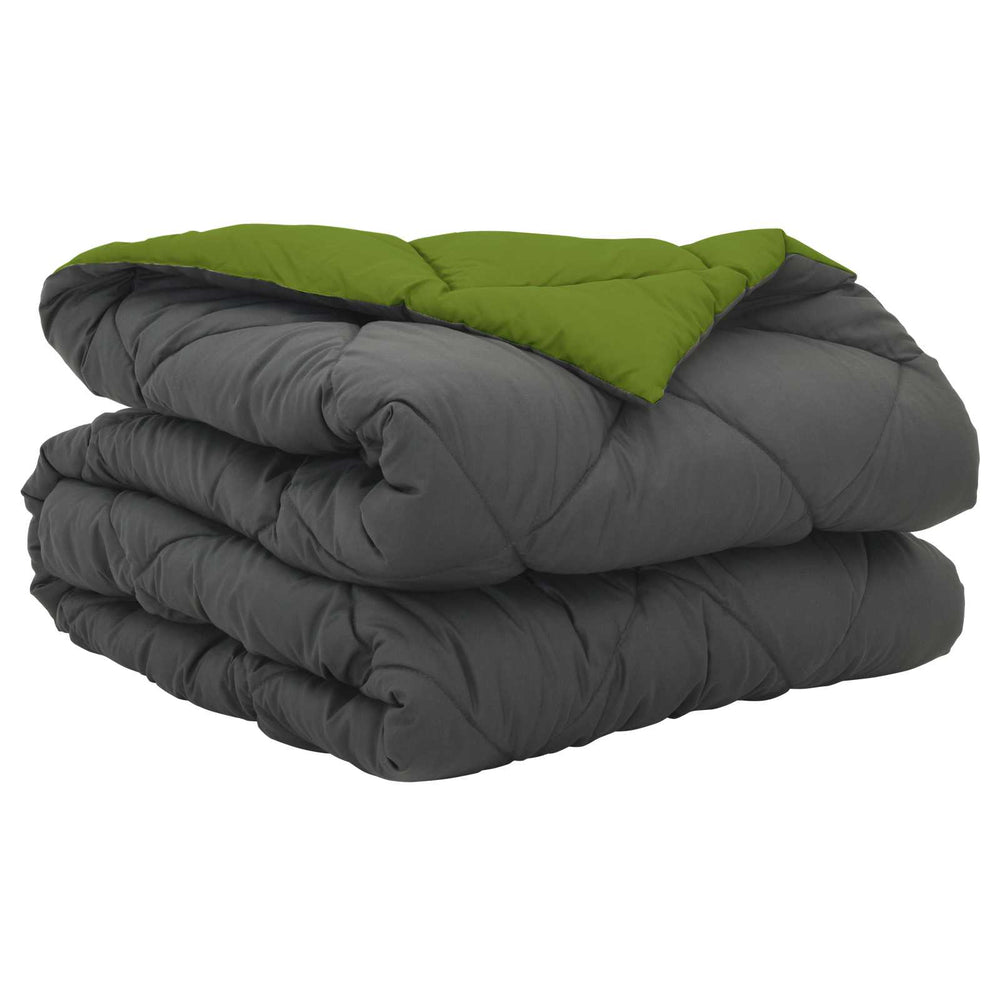 Vidaxl zomer dekbed groen en antraciet 220 x 135 cm microfiber