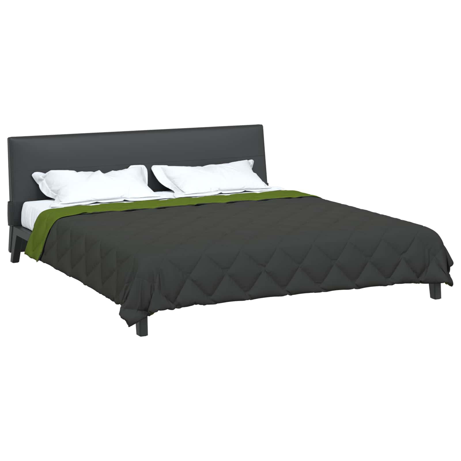 Vidaxl zomer dekbed groen en antraciet 220 x 240 cm microfiber
