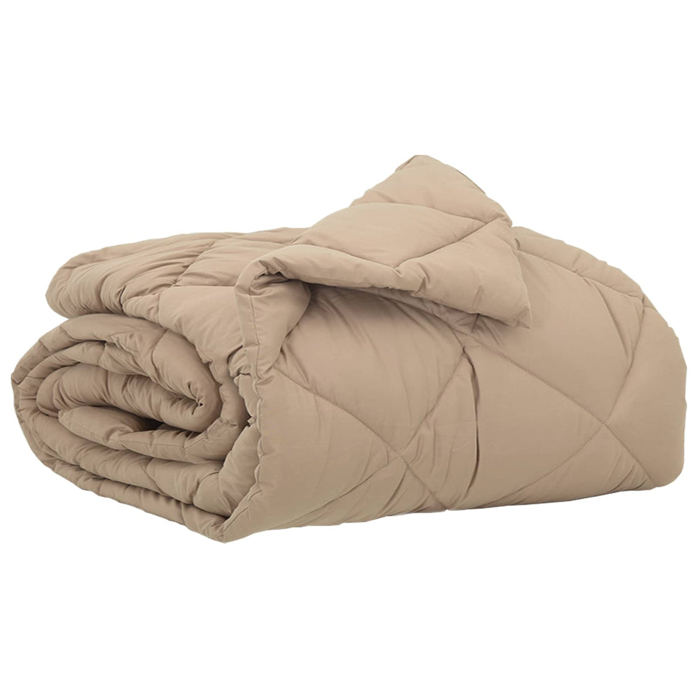 Vidaxl zomer dekbed taupe 220 x 135 cm microfiber