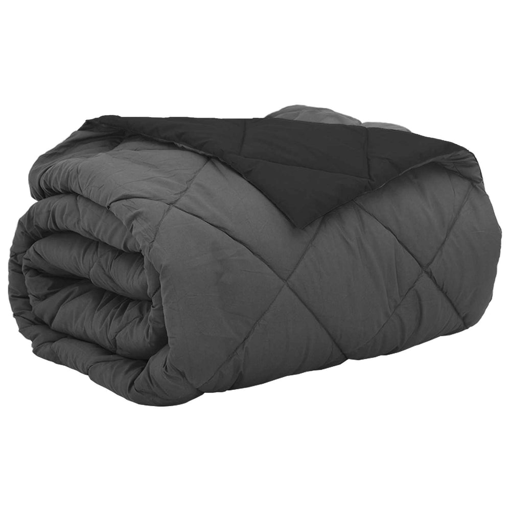 Vidaxl zomer dekbed zwart en anthraciet 240 x 200 cm microfiber