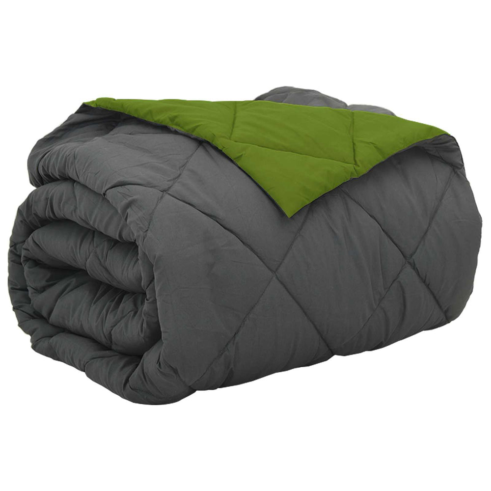 Vidaxl vol jaar dekbed groen en antraciet 220 x 240 cm microfiber