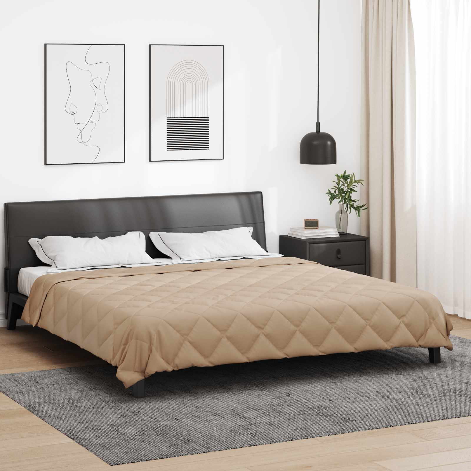 Vidaxl vol jaar dekbed taupe 220 x 240 cm microfiber