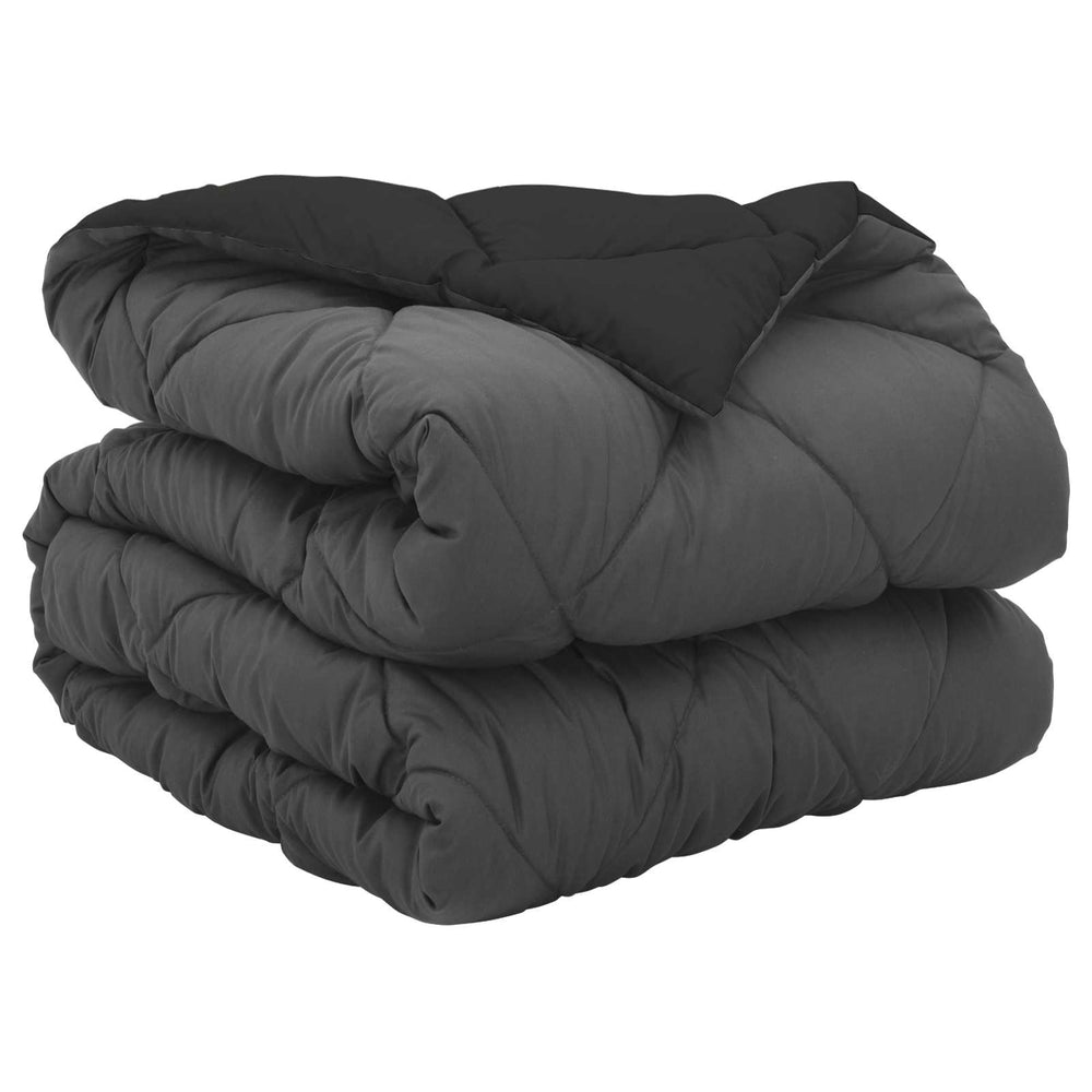 Vidaxl vol jaar dekbed zwart en anthraciet 220 x 135 cm microfiber
