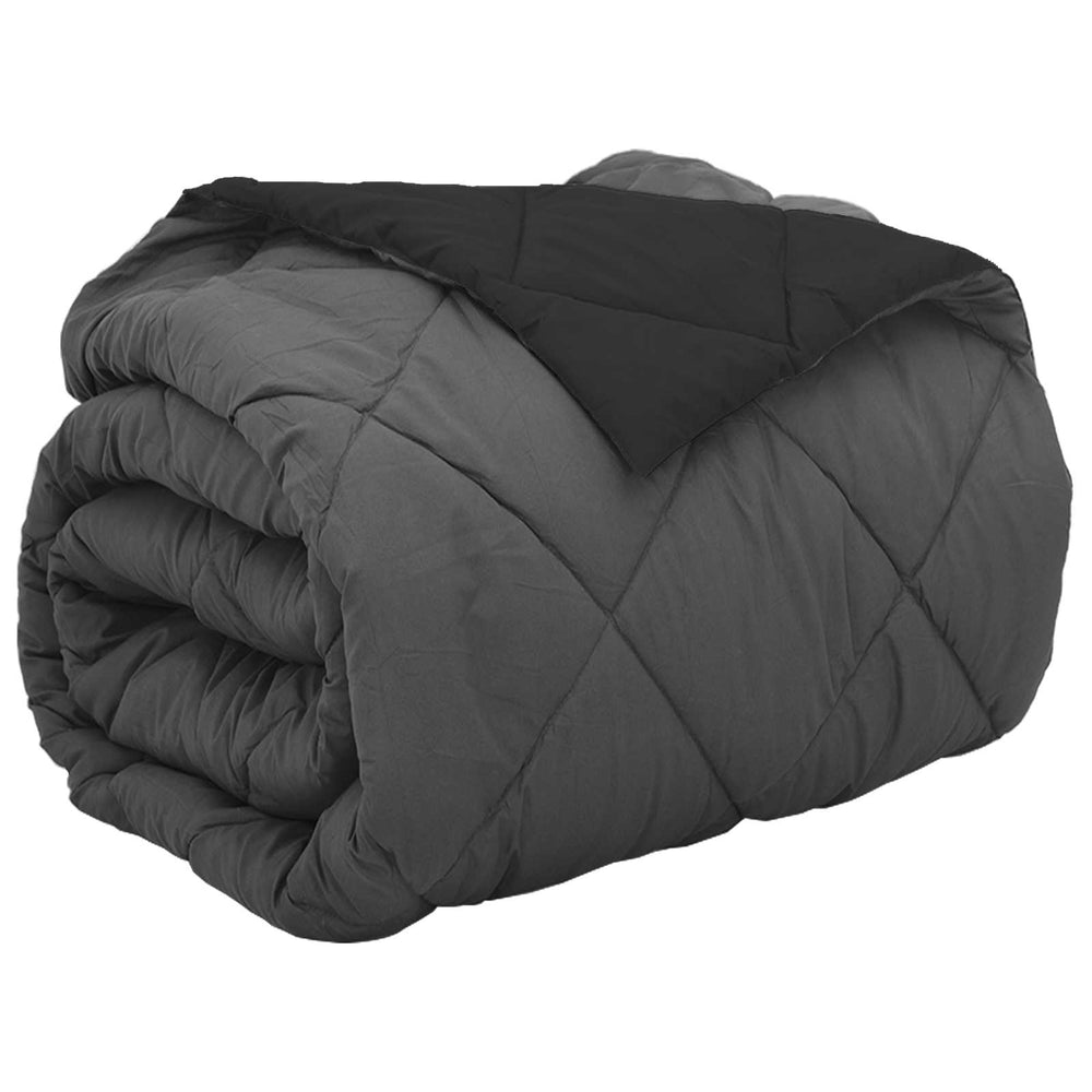 Vidaxl vol jaar dekbed zwart en anthraciet 220 x 240 cm microfiber