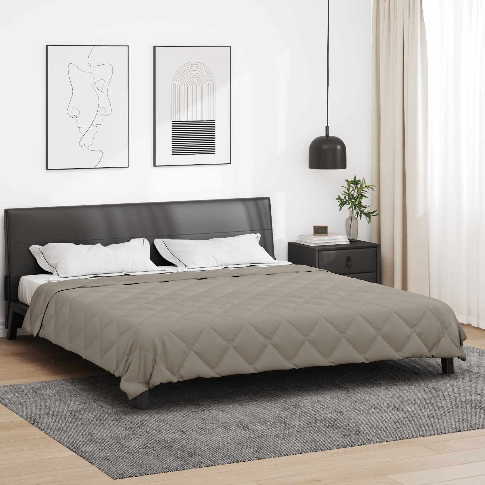 Vidaxl vol jaar dekbed lichtgrijs 220 x 260 cm microfiber