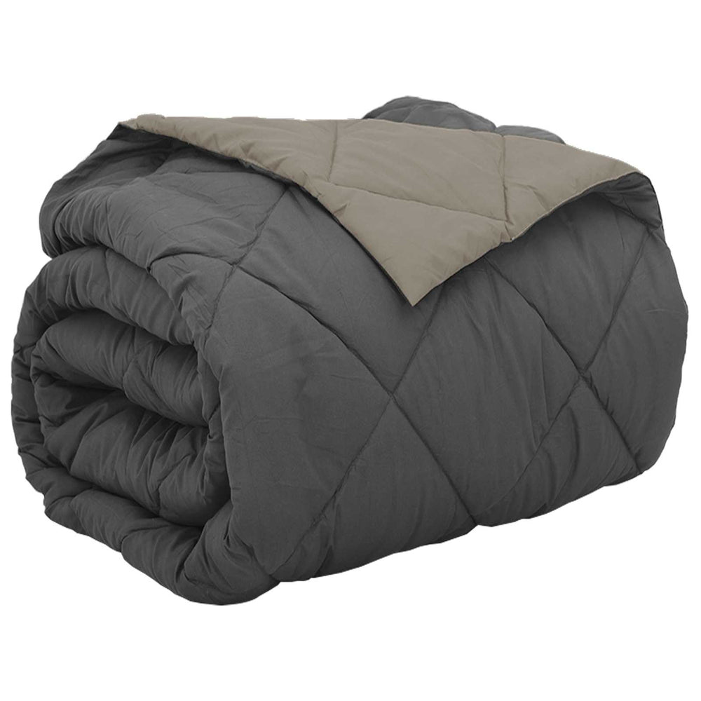Vidaxl vol jaar dekbed lichtgrijs en antraciet 240 x 260 cm microfiber