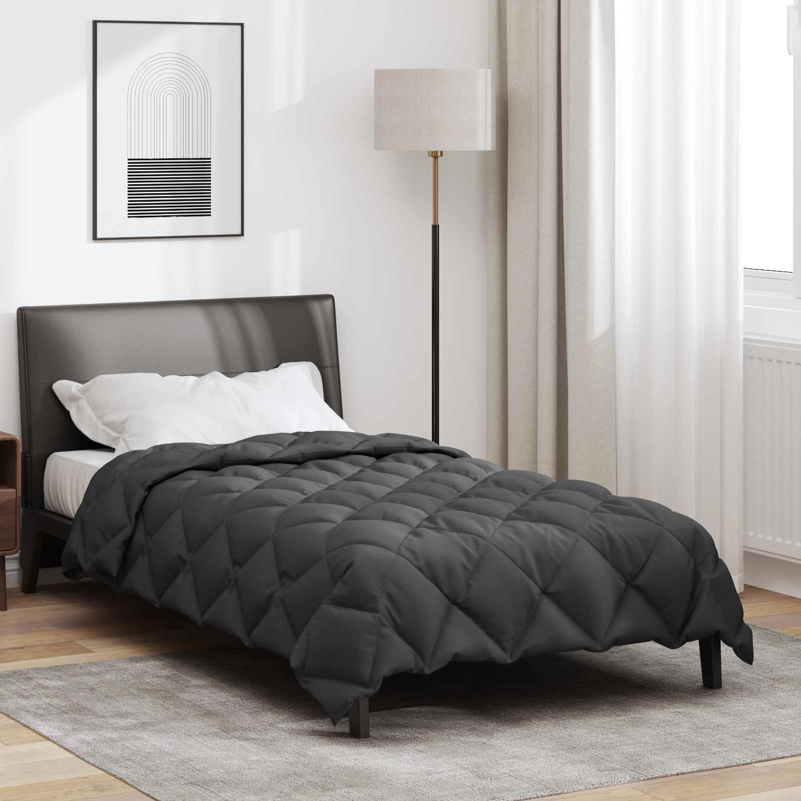 Vidaxl winter dekbed antraciet 220 x 140 cm microfiber