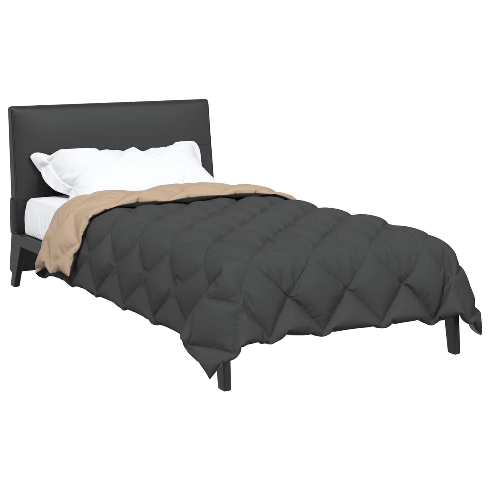 Vidaxl winter dekbed antraciet en taupe 200 x 155 cm microfiber