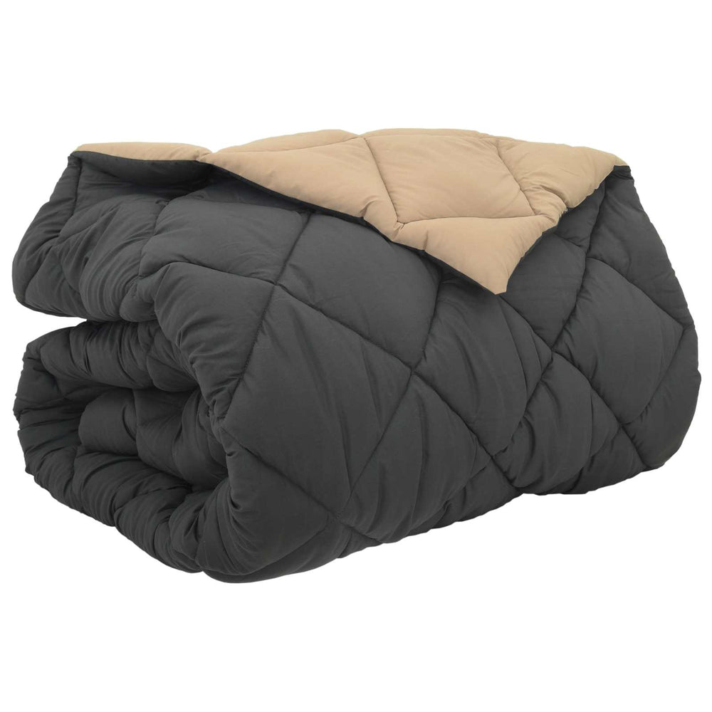 Vidaxl winter dekbed antraciet en taupe 200 x 200 cm microfiber