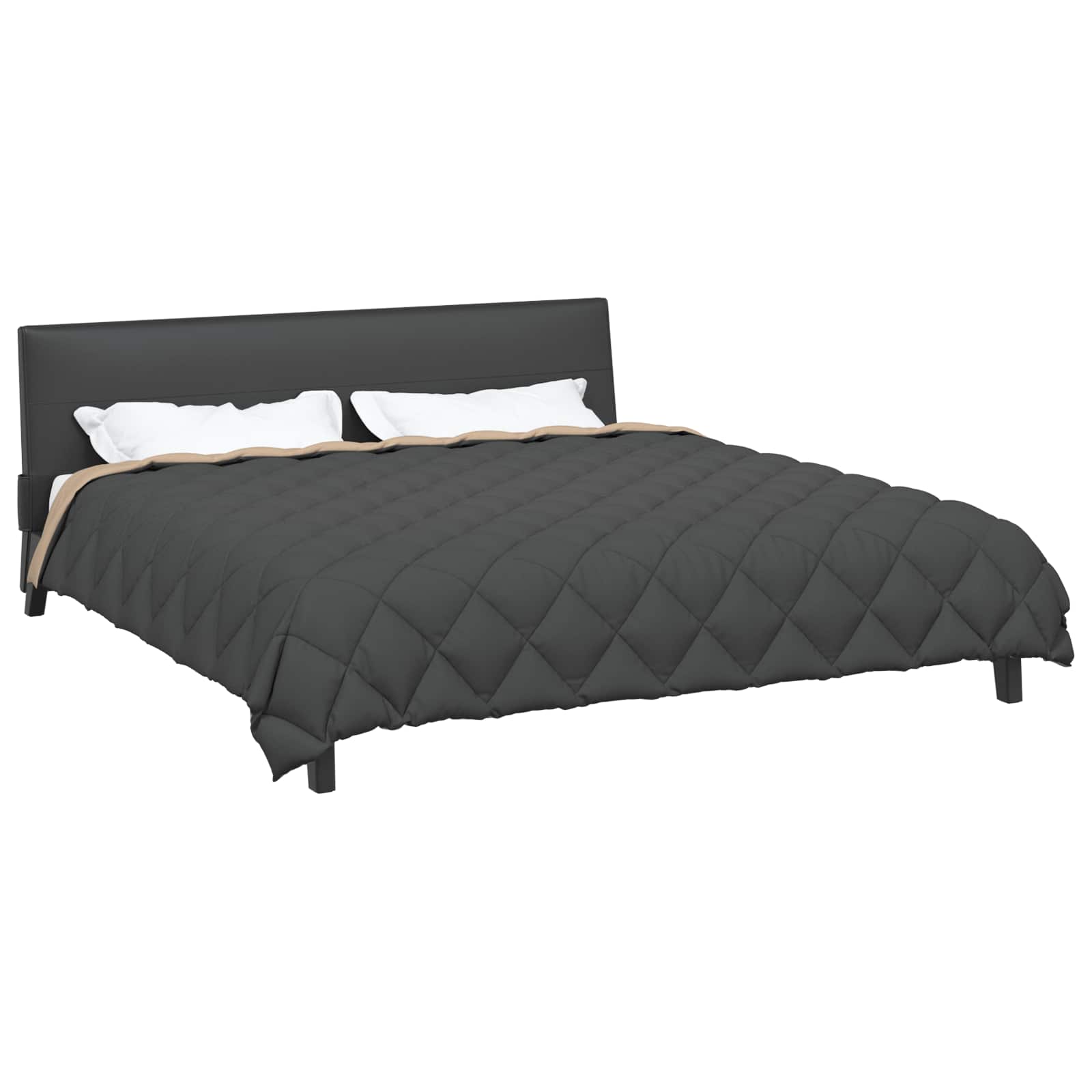 Vidaxl winter dekbed antraciet en taupe 240 x 260 cm microfiber