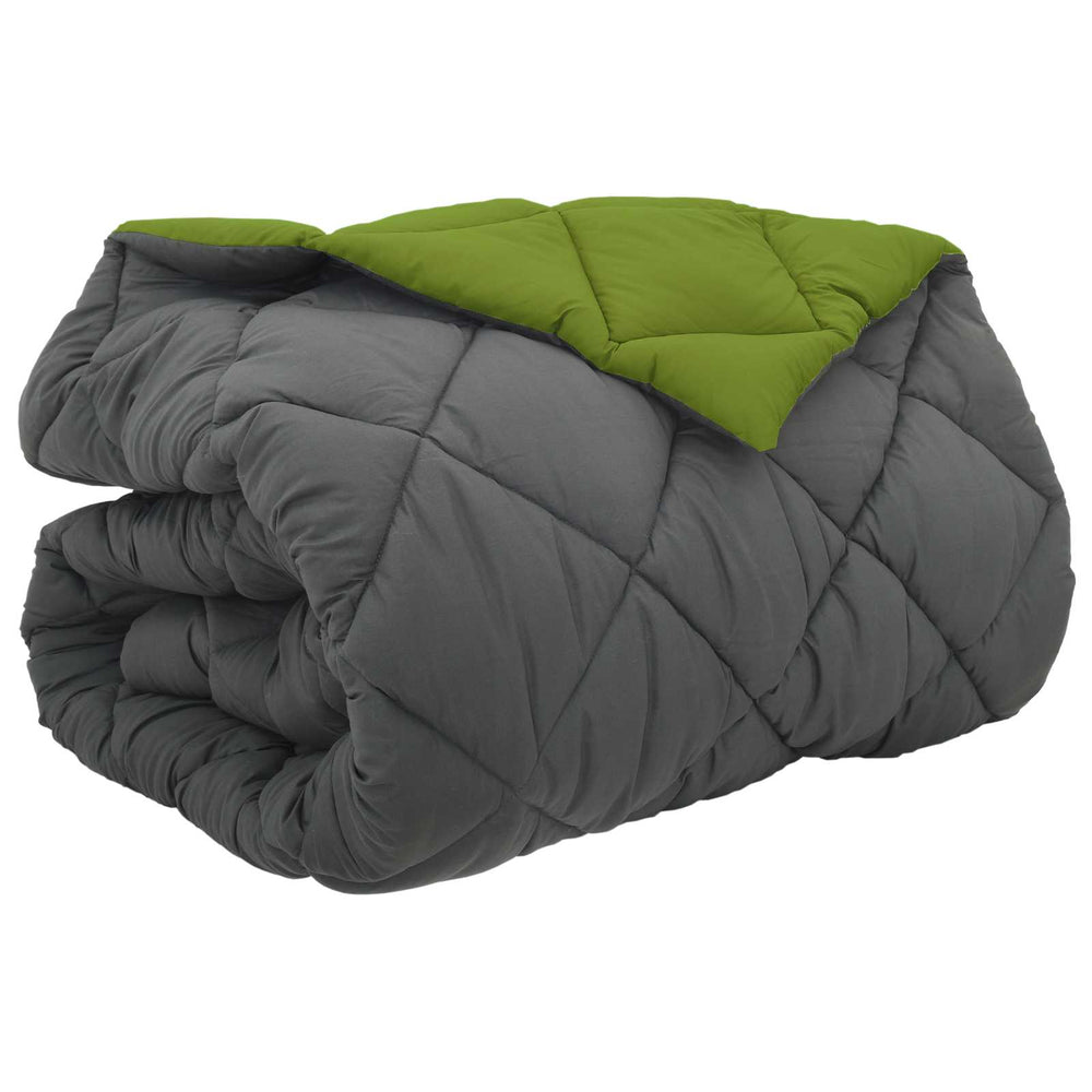 Vidaxl winter dekbed groen en antraciet 240 x 260 cm microfiber