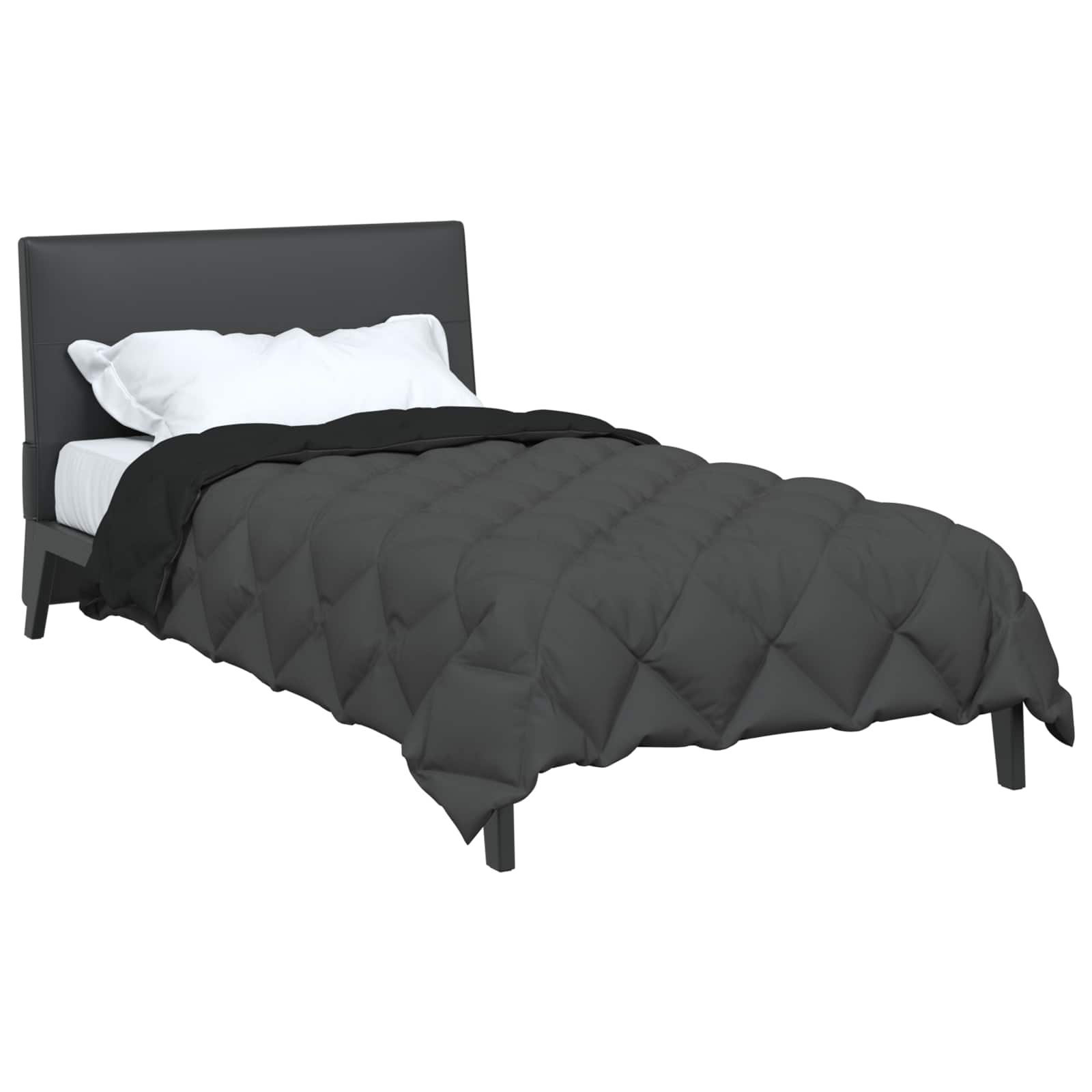 Vidaxl winter dekbed zwart en anthraciet 200 x 135 cm microfiber