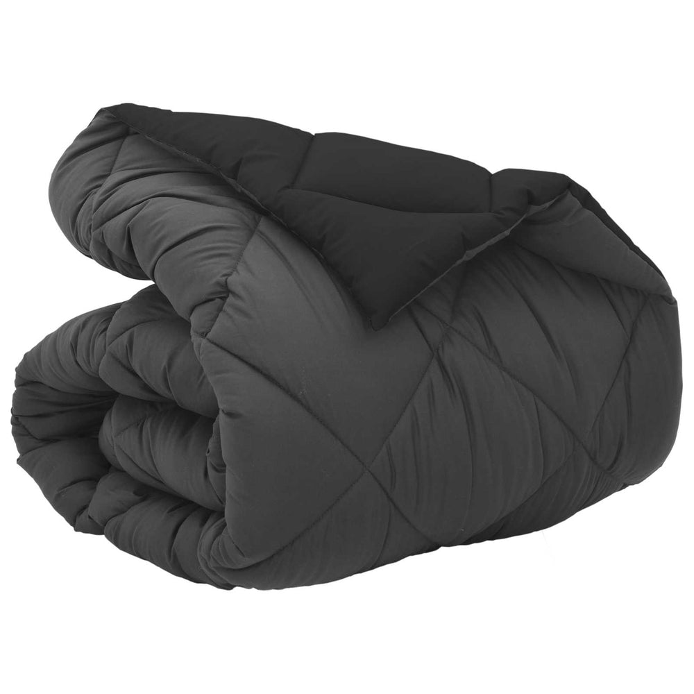 Vidaxl winter dekbed zwart en anthraciet 200 x 140 cm microfiber