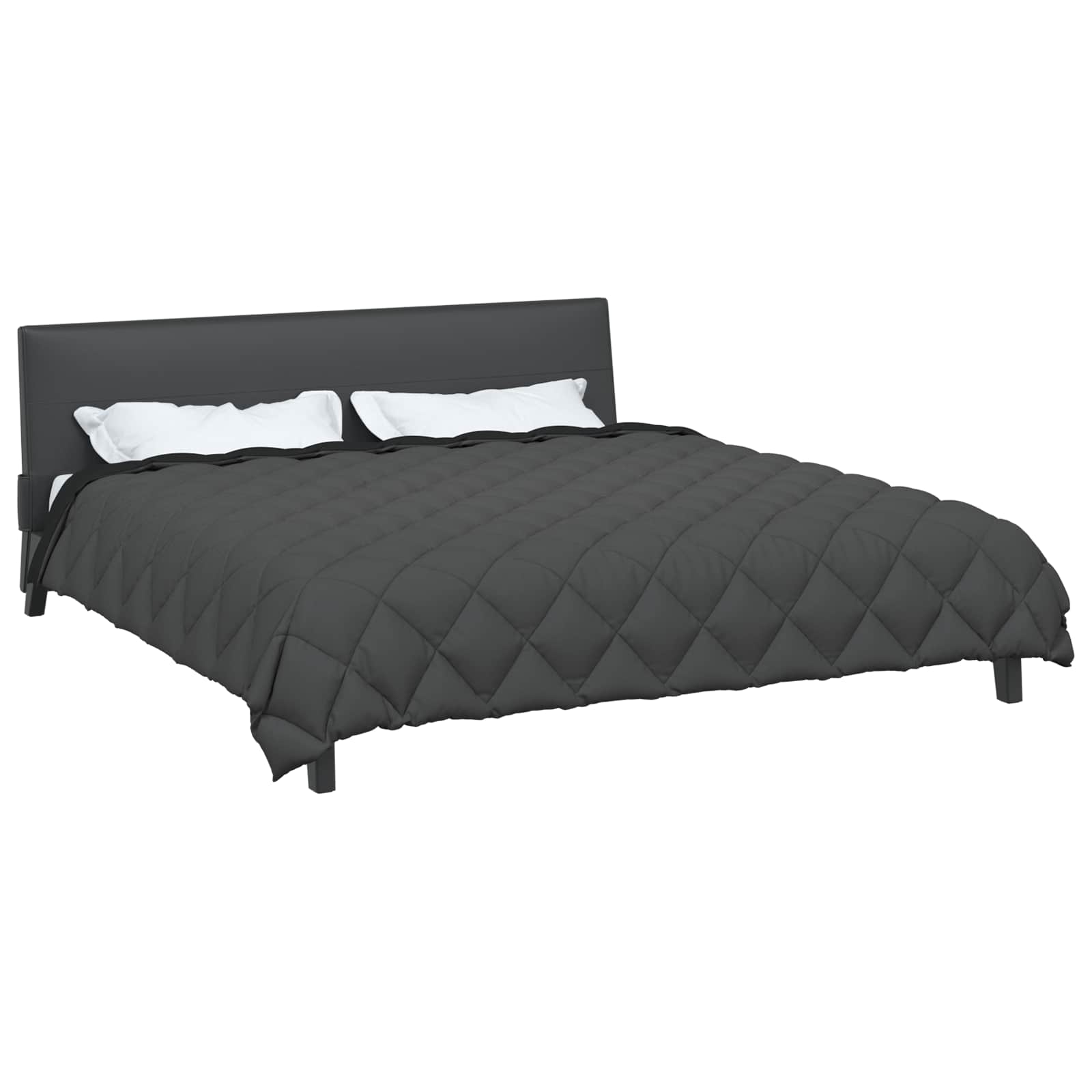 Vidaxl winter dekbed zwart en anthraciet 240 x 200 cm microfiber