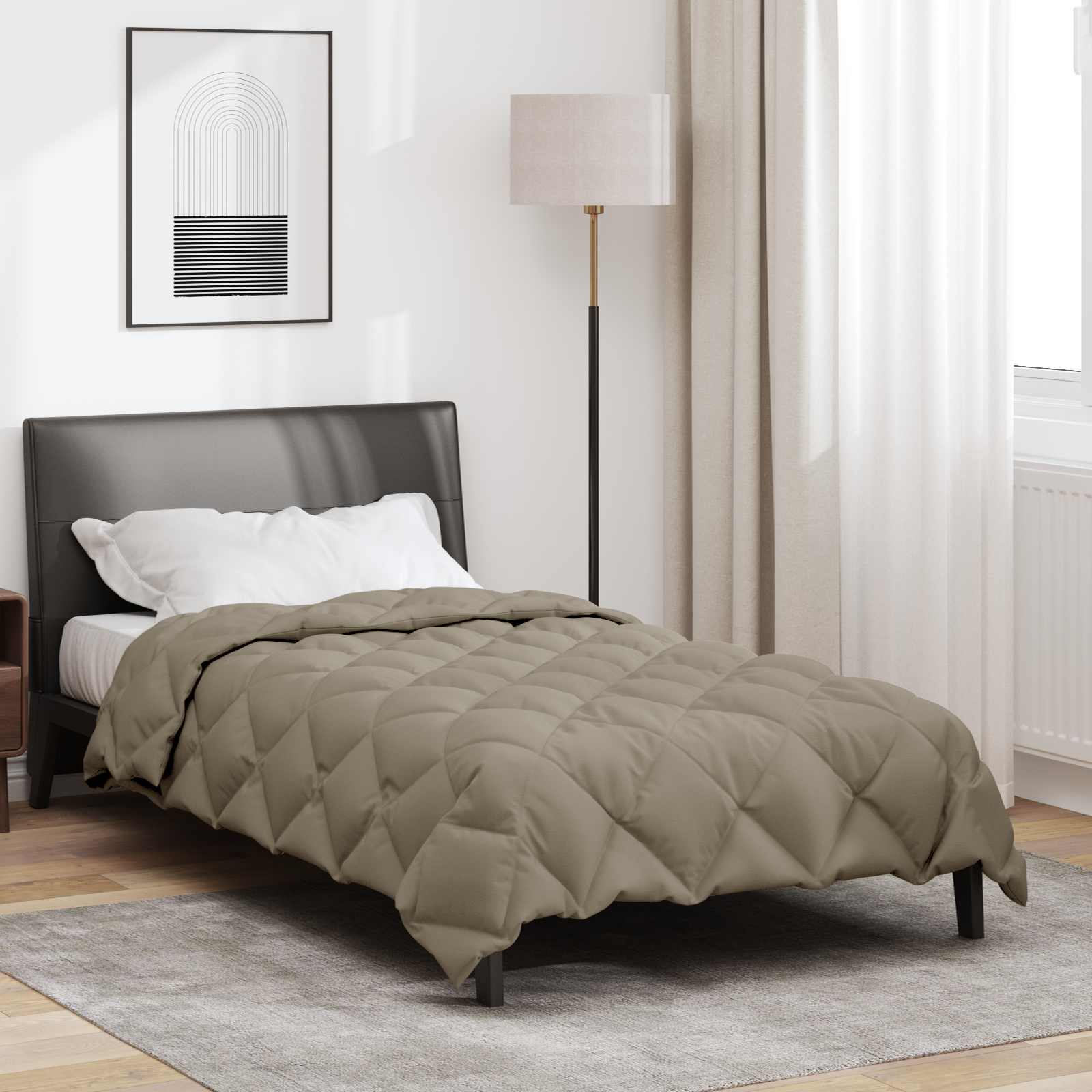 Vidaxl winter dekbed lichtgrijs 220 x 135 cm microfiber