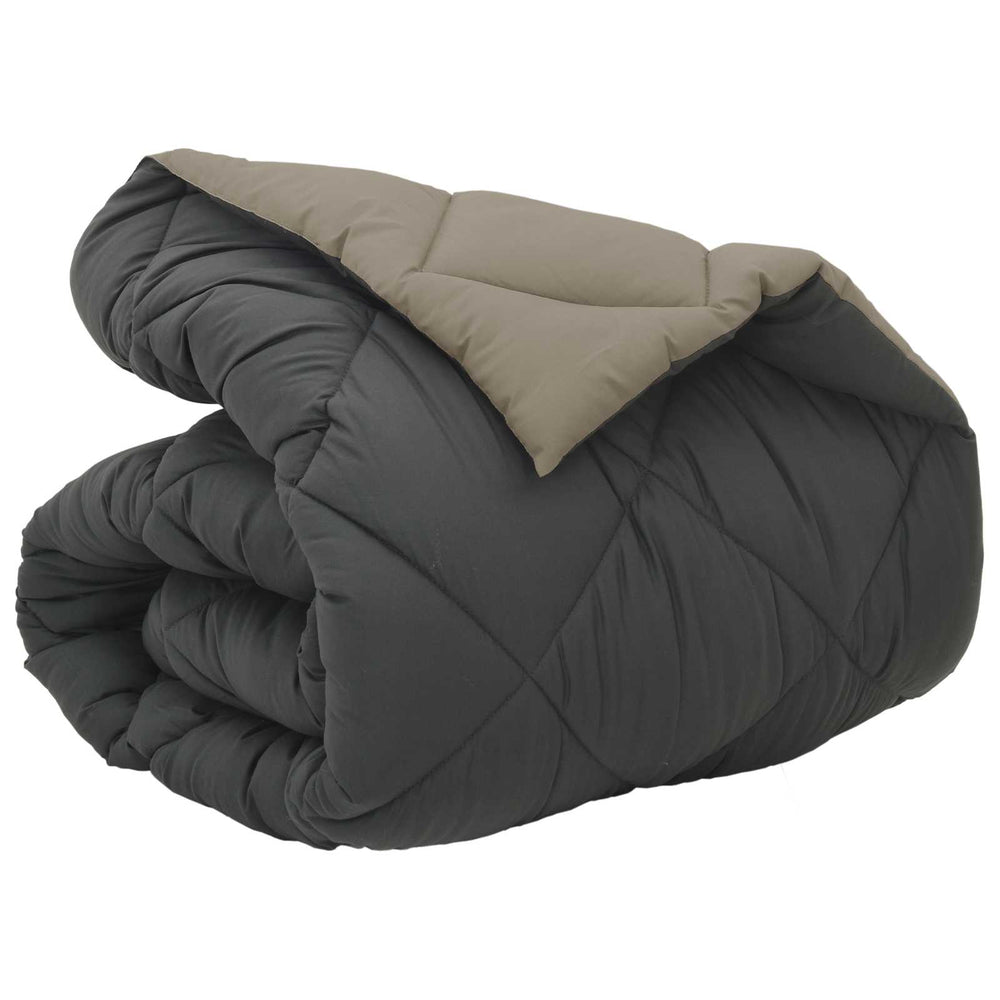 Vidaxl winter dekbed lichtgrijs en antraciet 220 x 135 cm microfiber