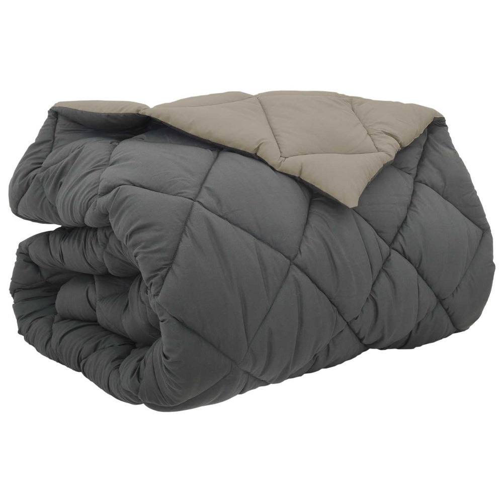 Vidaxl winter dekbed lichtgrijs en antraciet 220 x 200 cm microfiber