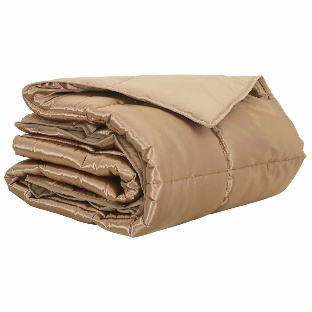 Vidaxl zomer dekbed goud 200 x 140 cm satijn en microfiber