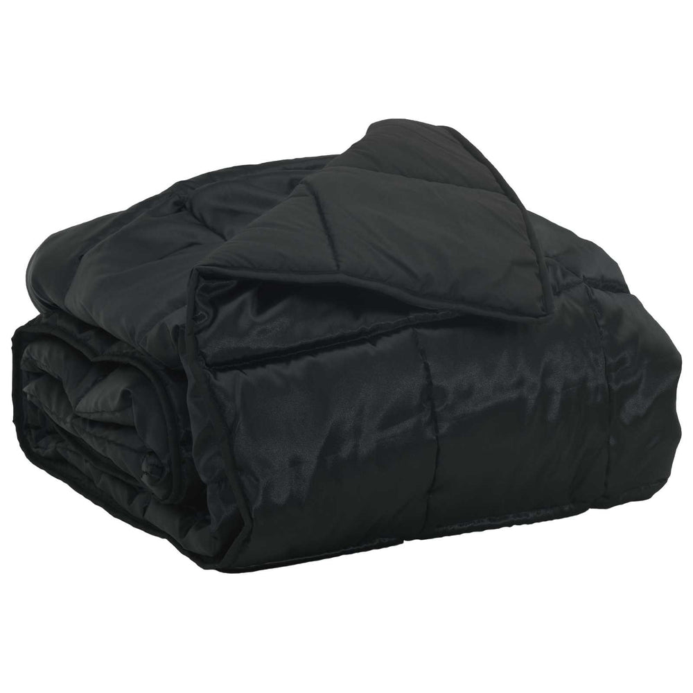 Vidaxl zomer dekbed zwart 200 x 140 cm satijn en microfiber