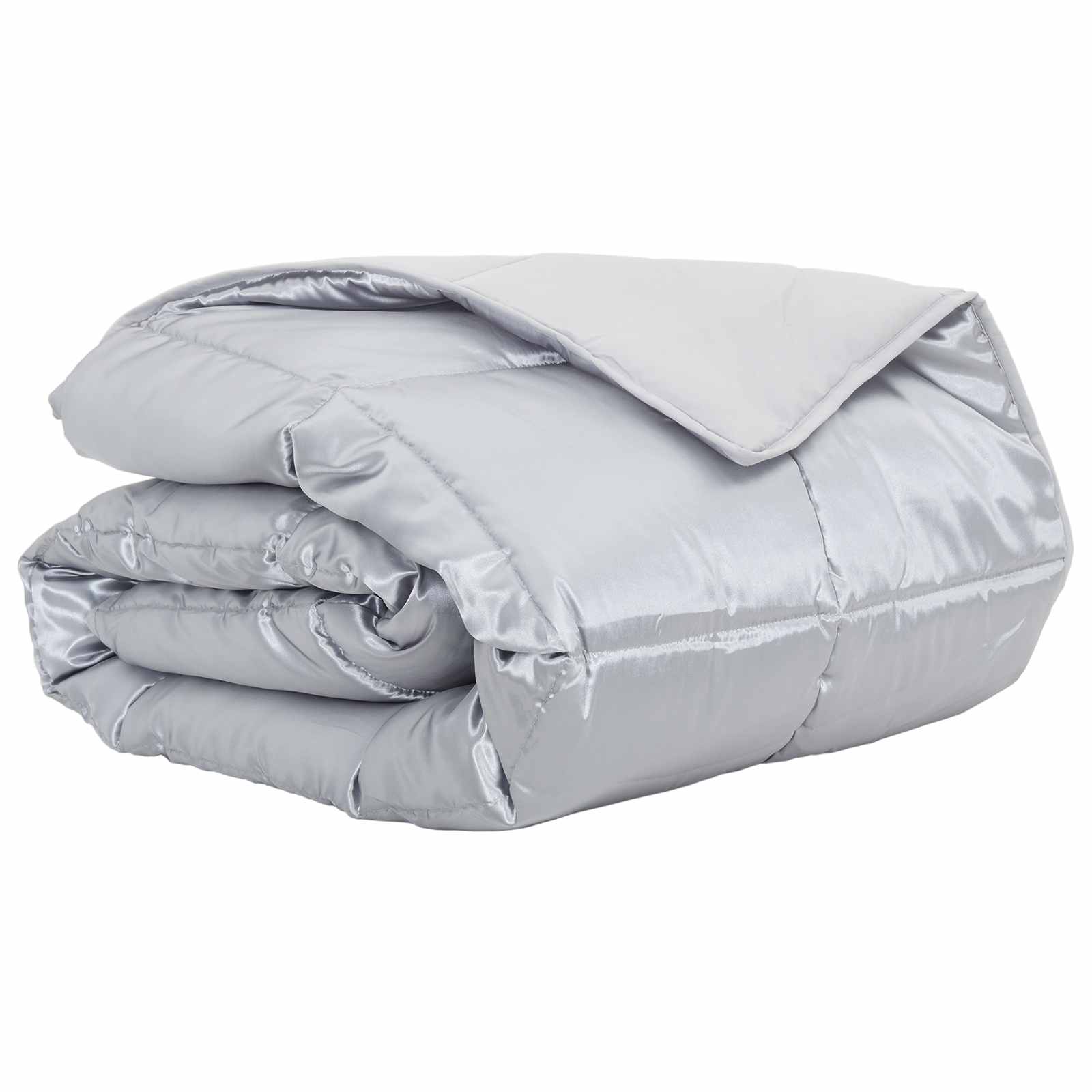 Vidaxl zomer dekbed zilver 240 x 200 cm satijn en microfiber