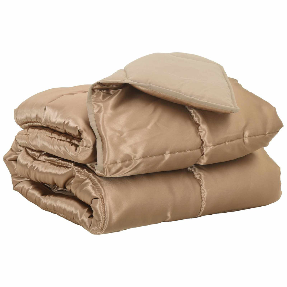 Vidaxl vol jaar dekbed goud 200 x 155 cm satijn en microfiber