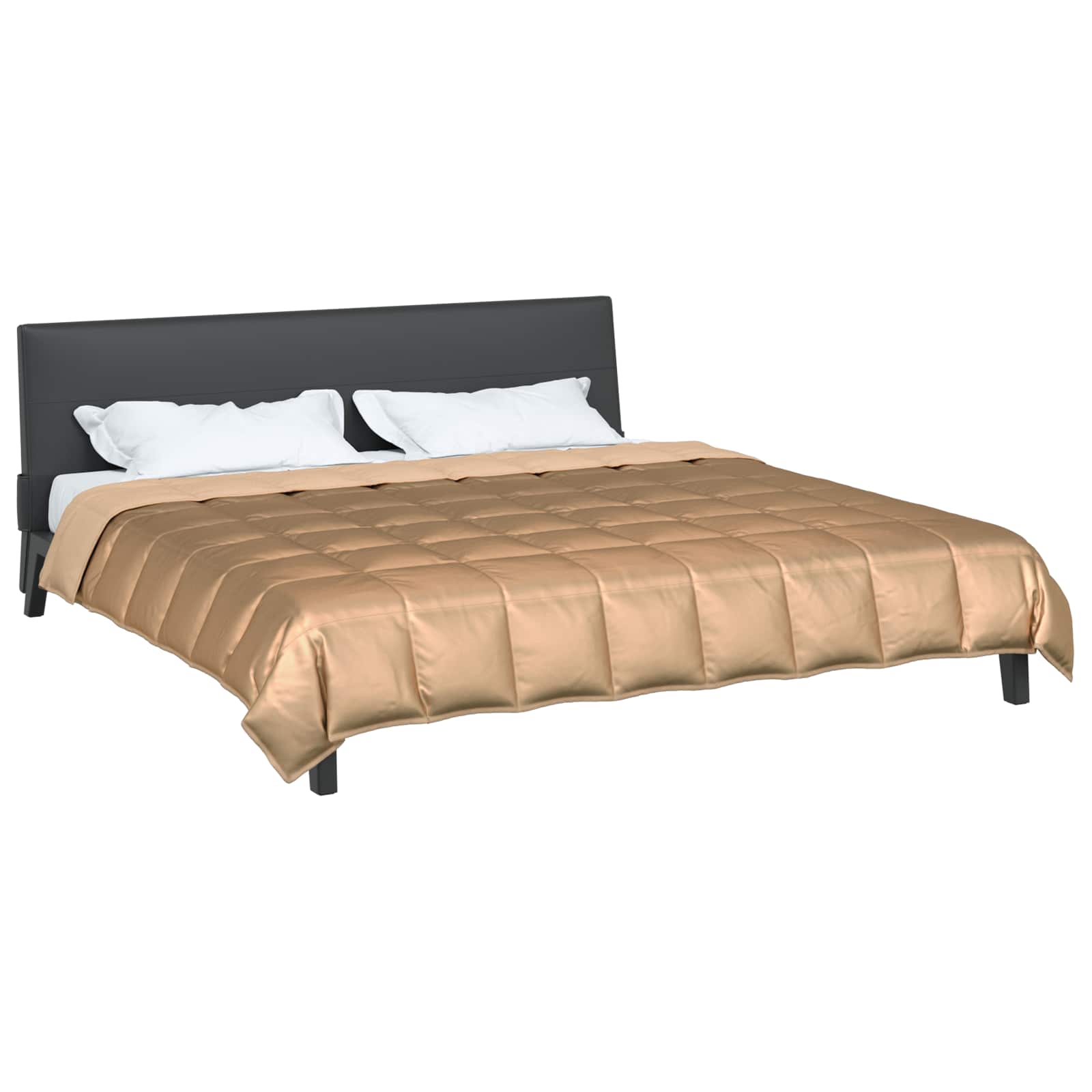 Vidaxl vol jaar dekbed goud 240 x 200 cm satijn en microfiber