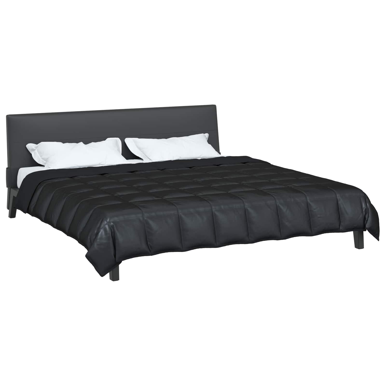 Vidaxl vol jaar dekbed zwart 240 x 200 cm satijn en microfiber