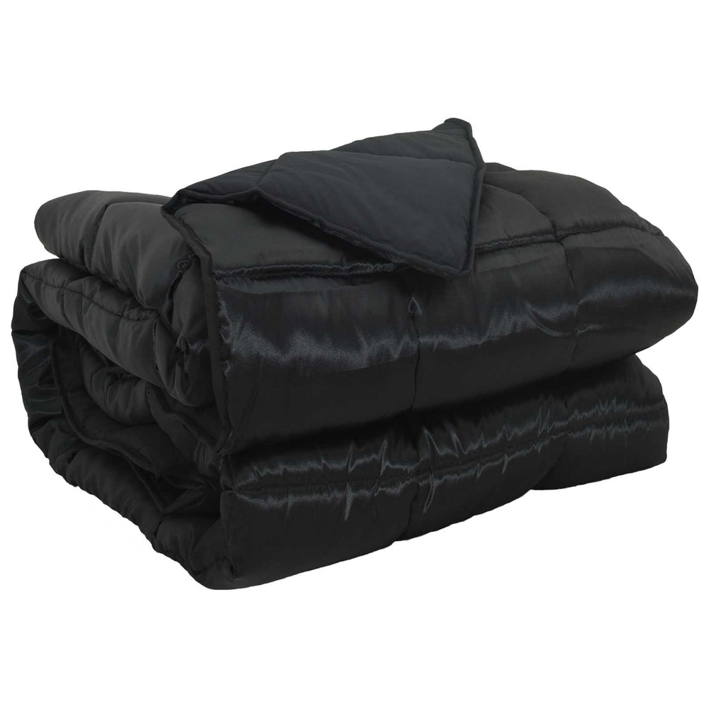 Vidaxl vol jaar dekbed zwart 220 x 135 cm satijn en microfiber