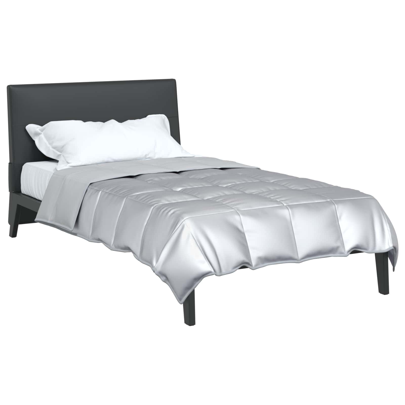 Vidaxl vol jaar dekbed zilver 200 x 140 cm satijn en microfiber