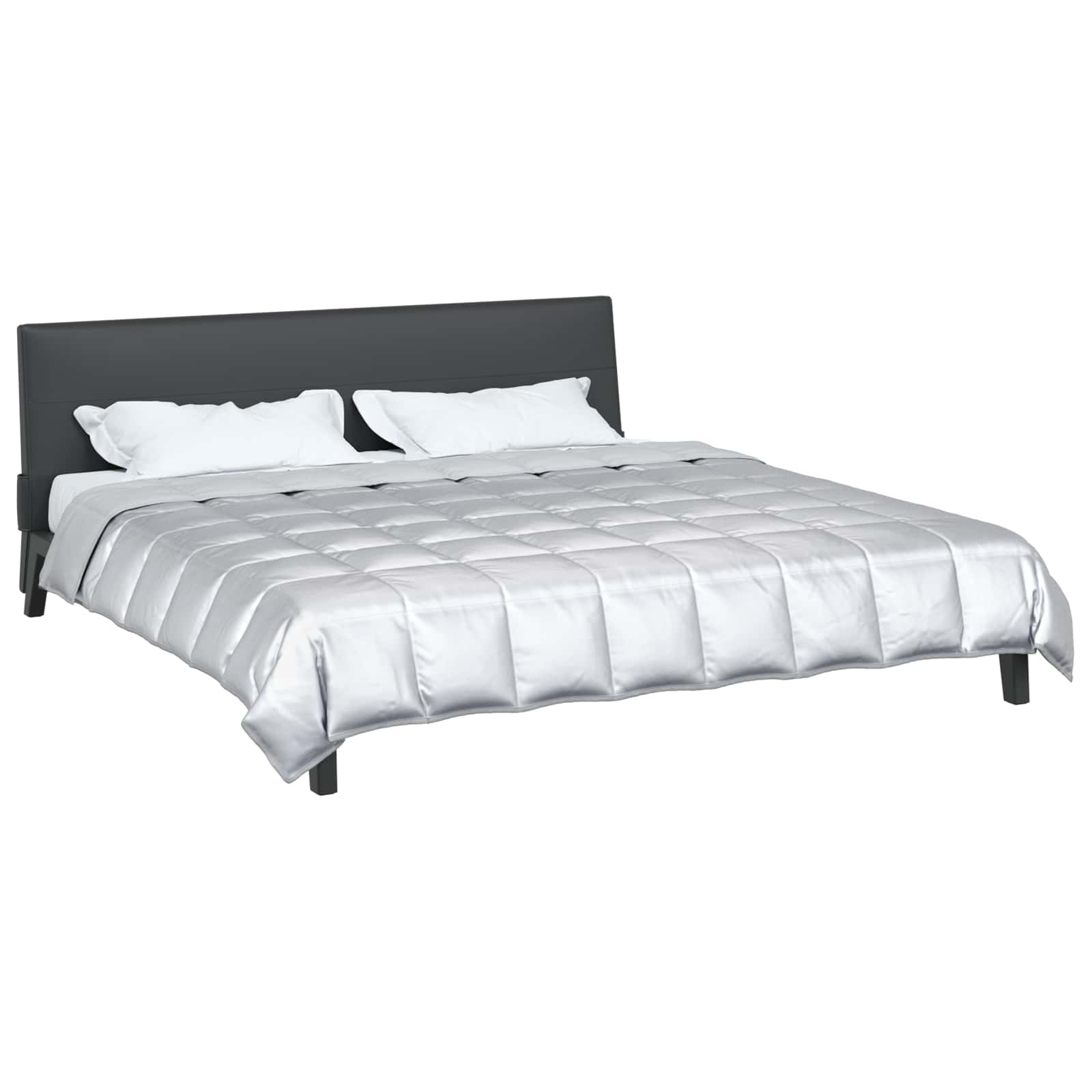 Vidaxl vol jaar dekbed zilver 240 x 200 cm satijn en microfiber