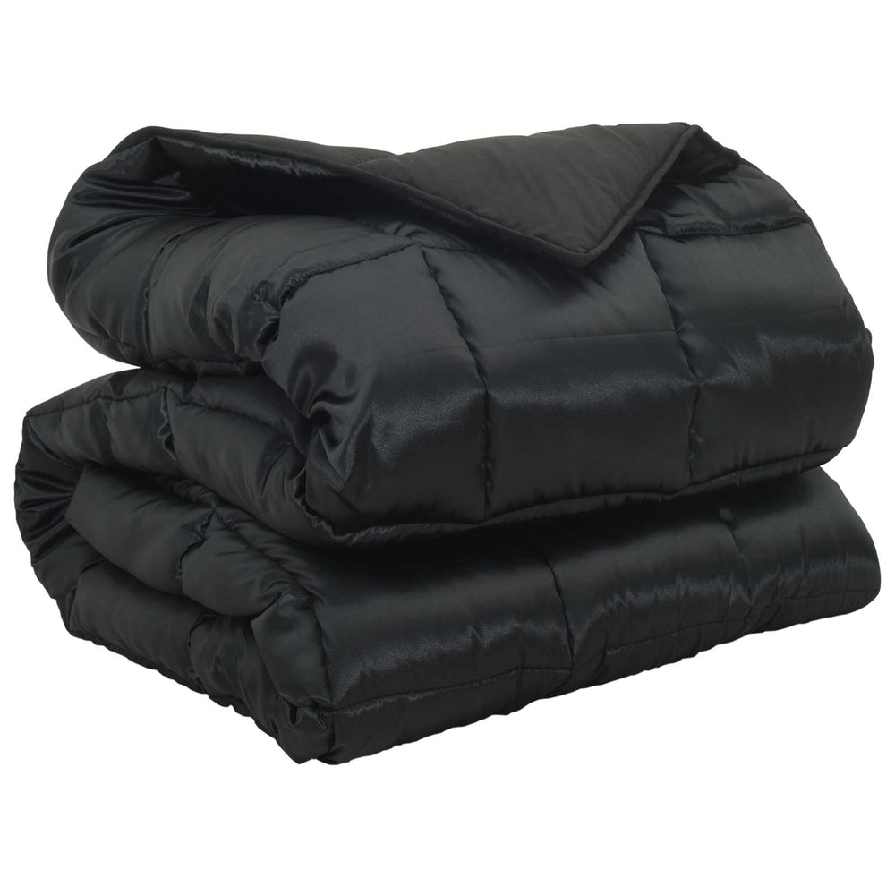 Vidaxl winter dekbed zwart 220 x 155 cm satijn en microfiber