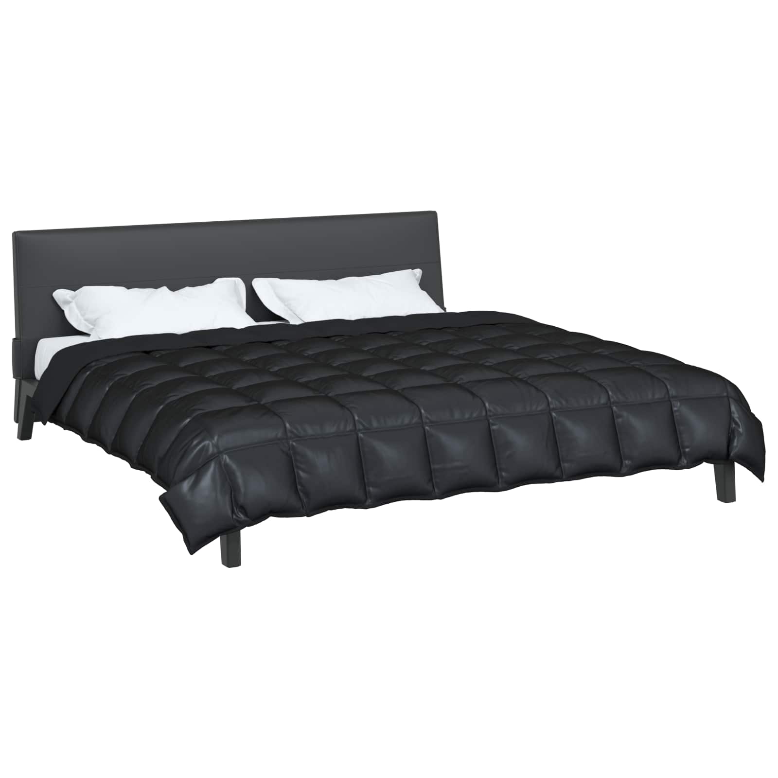 Vidaxl winter dekbed zwart 240 x 260 cm satijn en microfiber