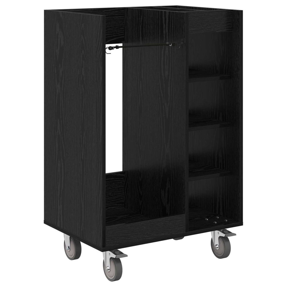 Vidaxl golfkast met wiel effen zwart eiken 65 x 45 x 98 cm