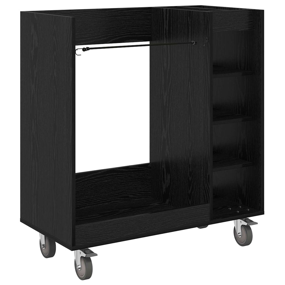Vidaxl golfkast met wiel effen zwart eiken 90 x 45 x 98 cm