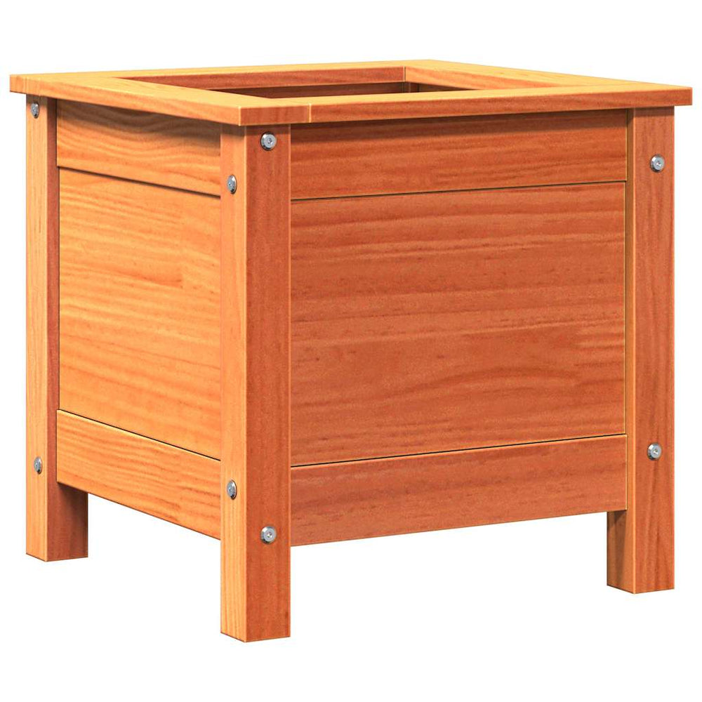 Vidaxl tuin bloempot wasbruin 40 x 40 x 39 cm massief grenenhout