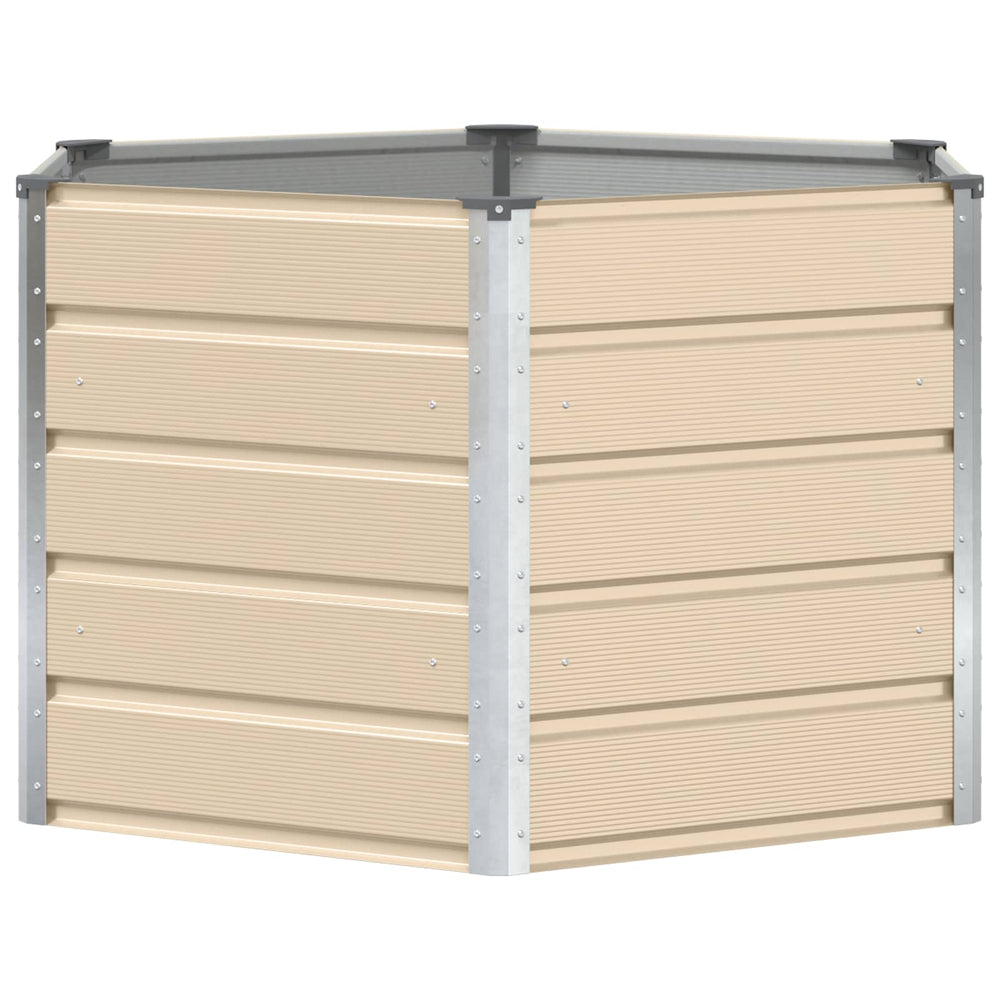 Vidaxl plantenbak ivoor 129 x 129 x 75 cm staal