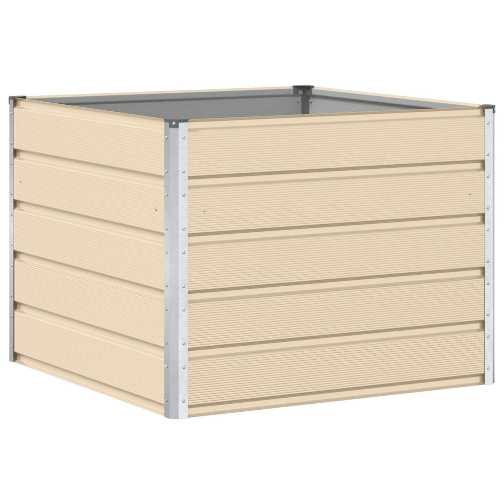 Vidaxl plantenbak ivoor 100 x 100 x 75 cm staal
