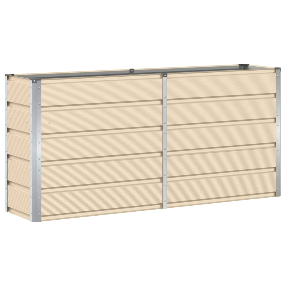 Vidaxl plantenbak ivoor 160 x 40 x 75 cm staal
