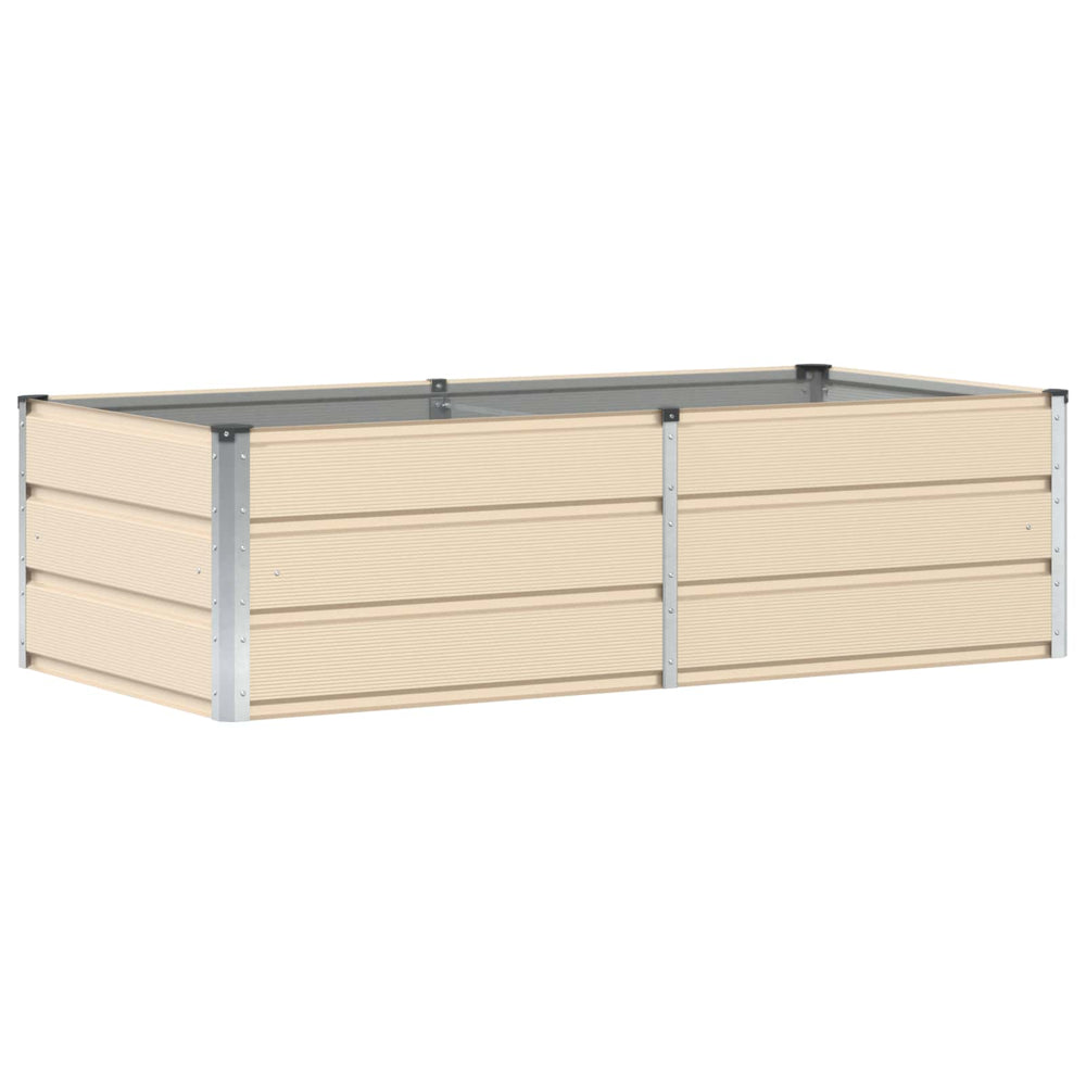 Vidaxl plantenbak ivoor 160 x 80 x 45 cm staal