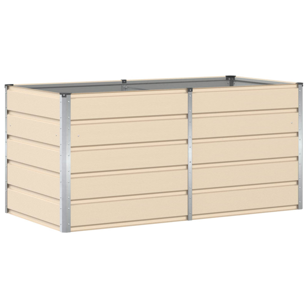 Vidaxl plantenbak ivoor 160 x 80 x 75 cm staal