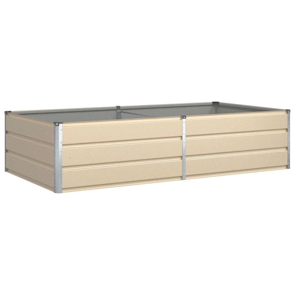 Vidaxl plantenbak ivoor 195 x 100 x 45 cm gegalvaniseerd staal