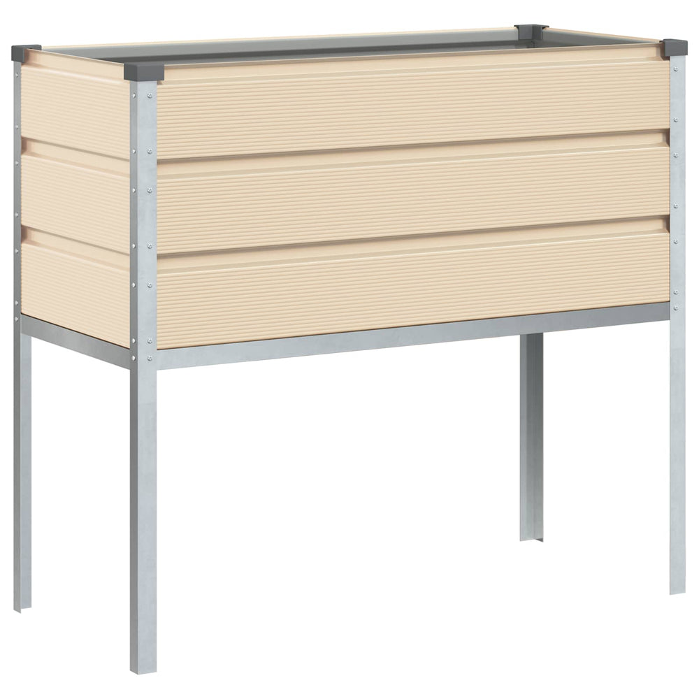 Vidaxl plantenbak ivoor 100 x 45 x 90 cm gegalvaniseerd staal