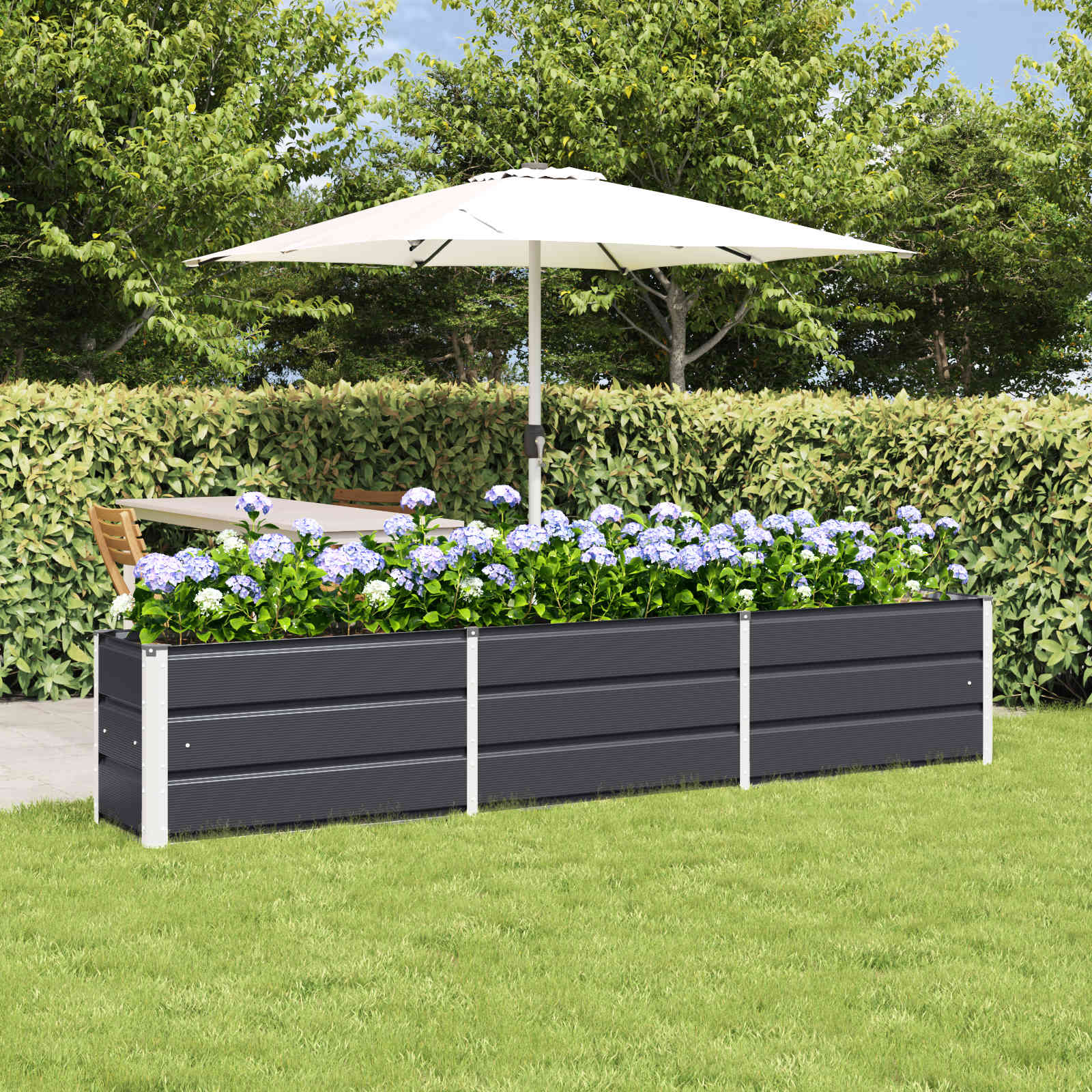 Vidaxl plantenbak antraciet 240 x 40 x 45 cm staal