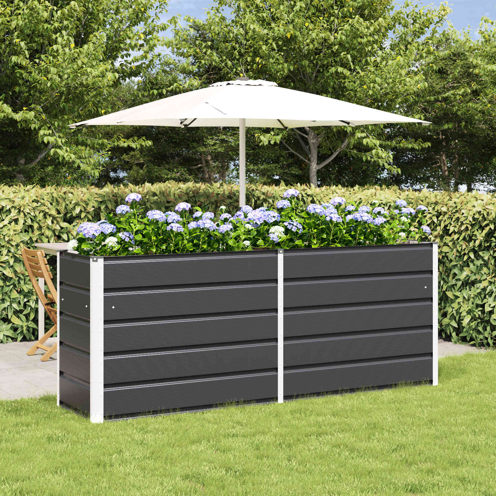 Vidaxl plantenbak antraciet 480 x 50 x 45 cm gegalvaniseerd staal
